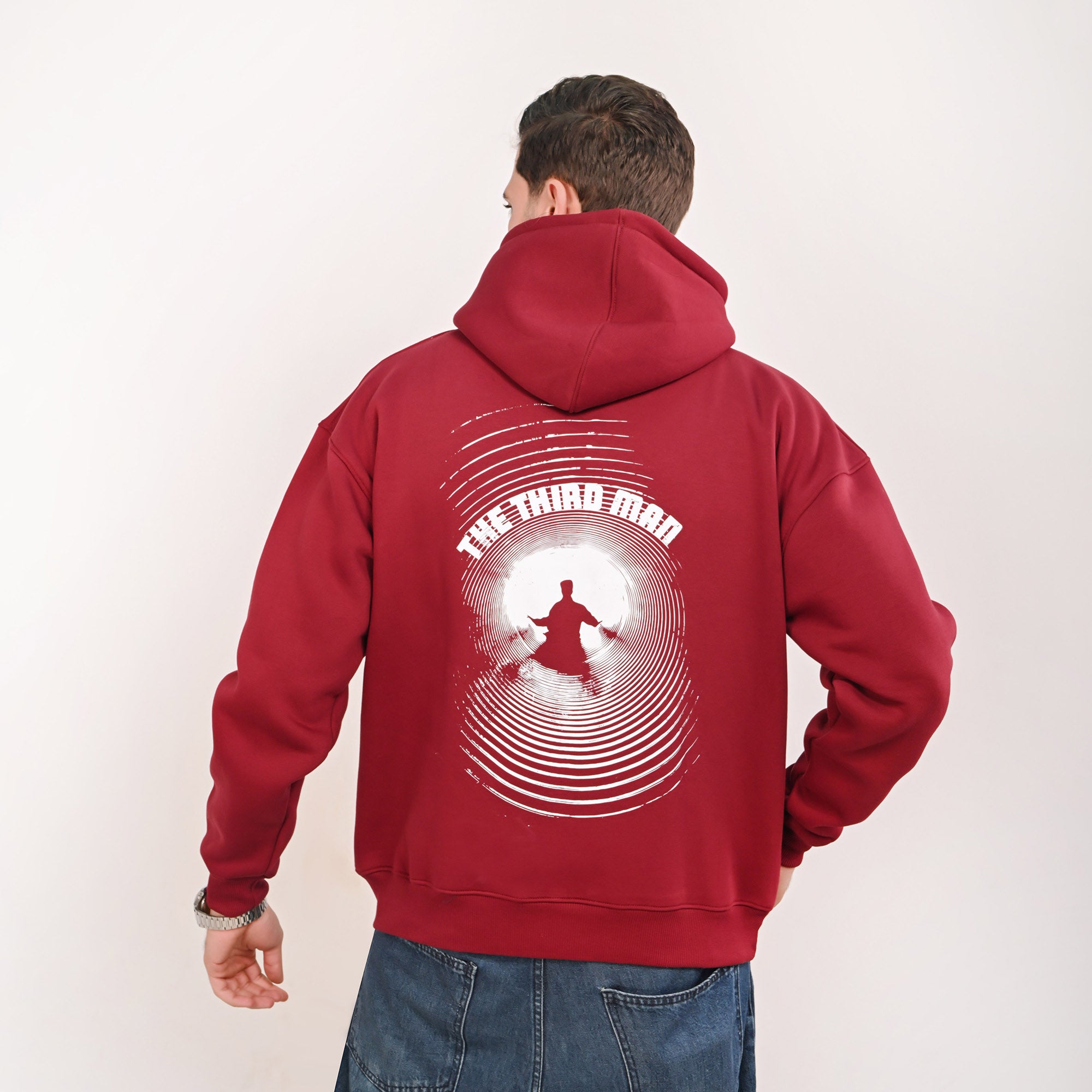 The Third Man Relaxed Fit Hoodie – Burgundy