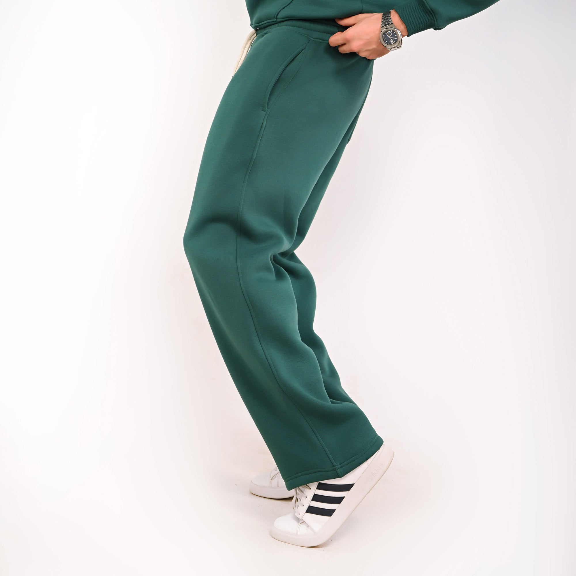 Relaxed Fit Sweatpants – Teal Green