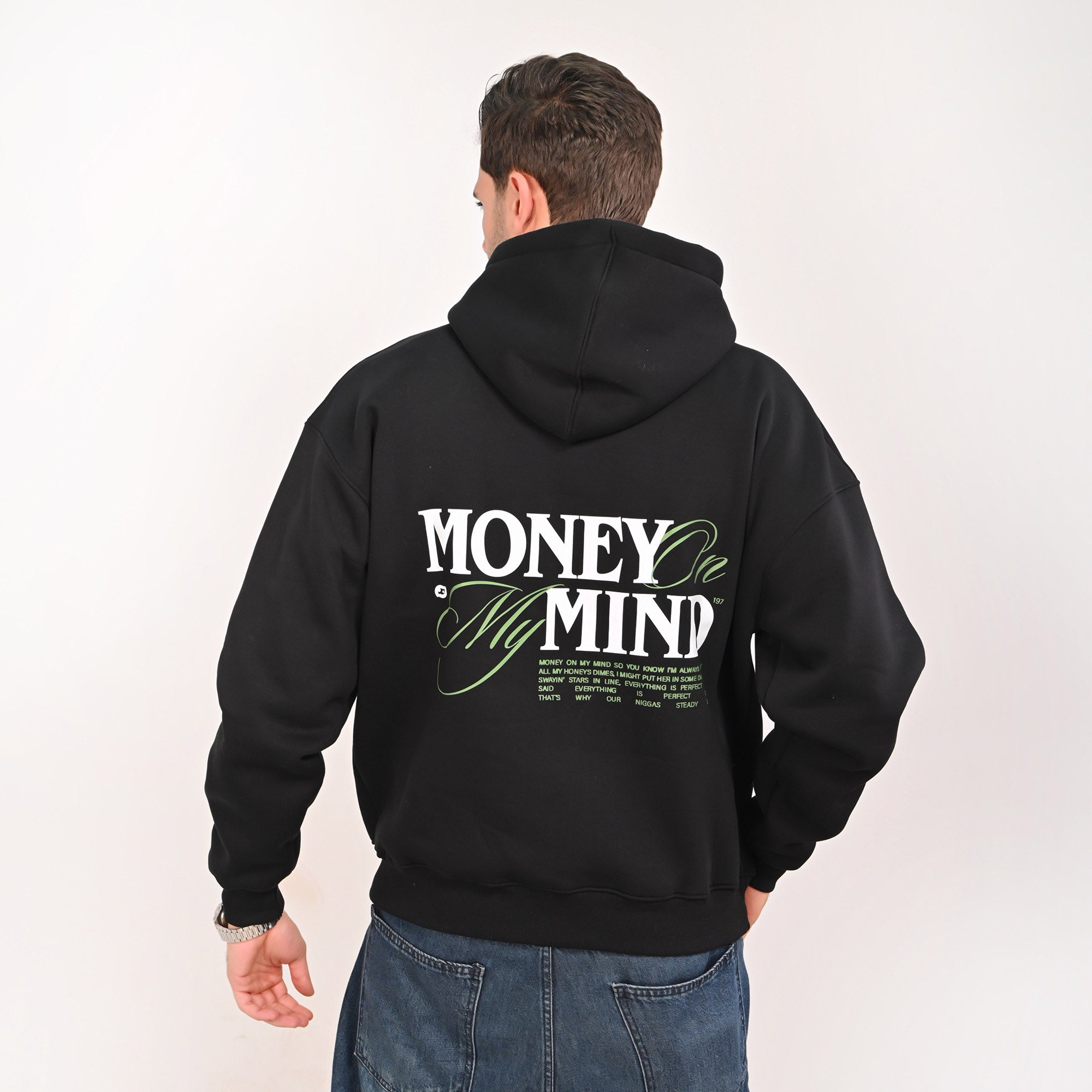 Money On My Mind Relaxed Fit Hoodie – Black