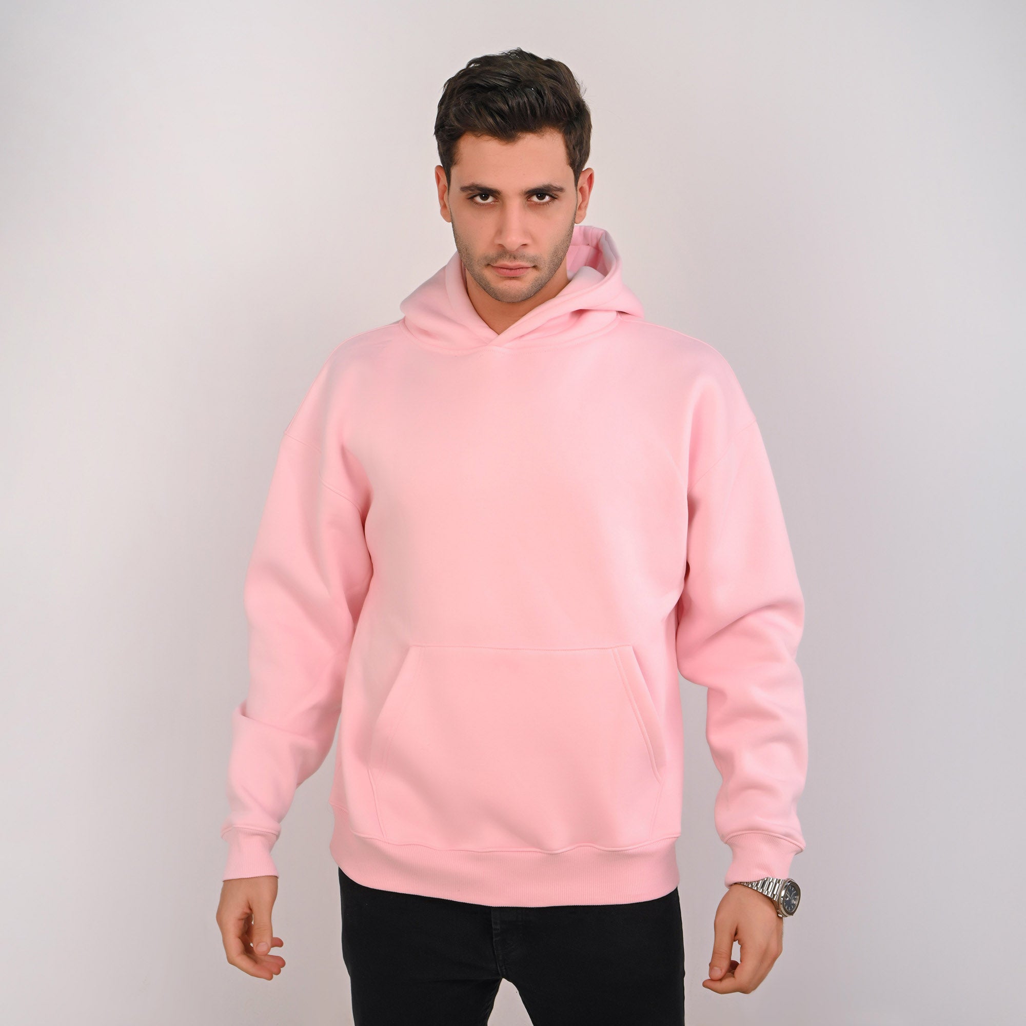 Essential Plain Hoodie – Baby Pink