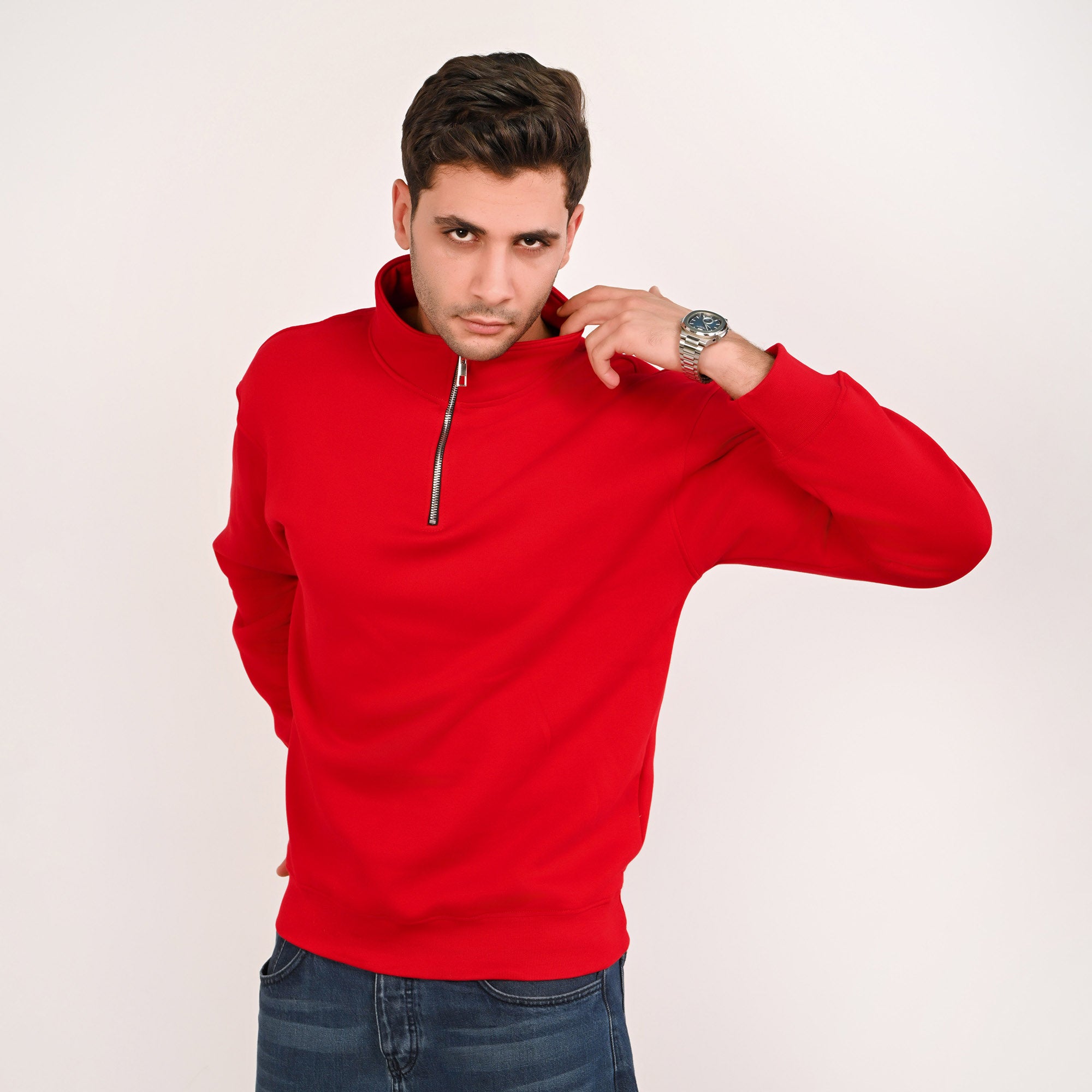 Elevate Quarter -Zip Sweatshirt – RED